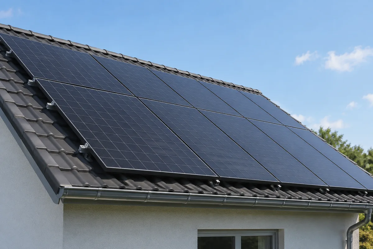 Solar panels on a residential roof